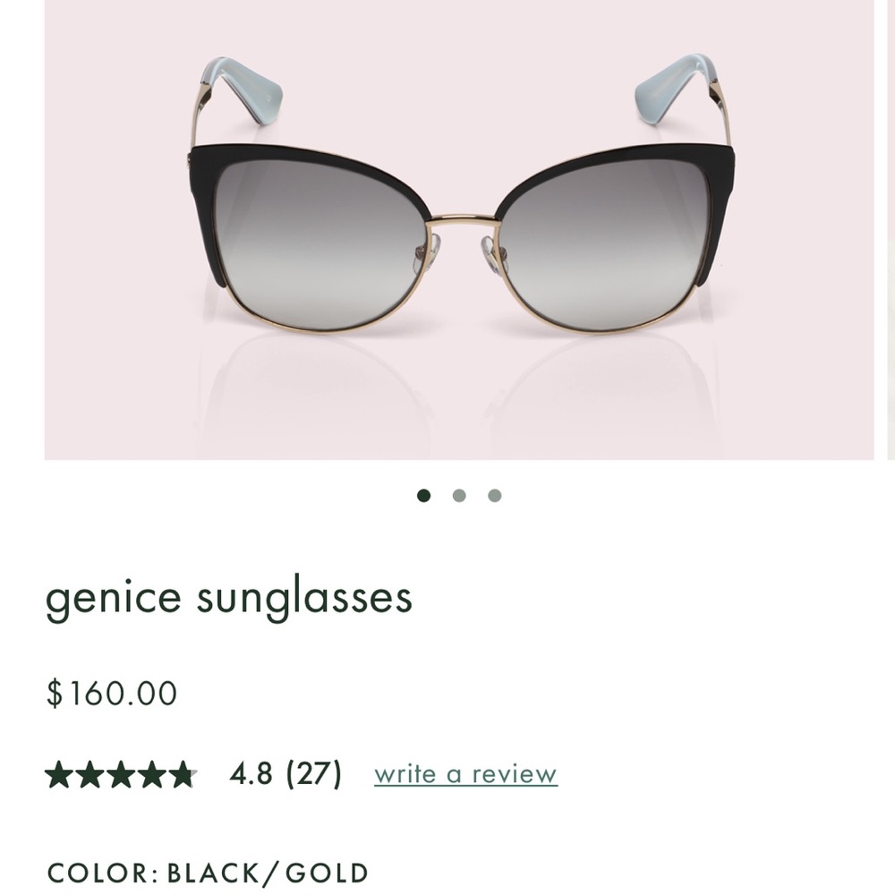 Kate Spade Genice sunglasses in black/gold